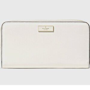 New Kate Spade Bridget Crinkle Patent Large Continental Wallet Meringue